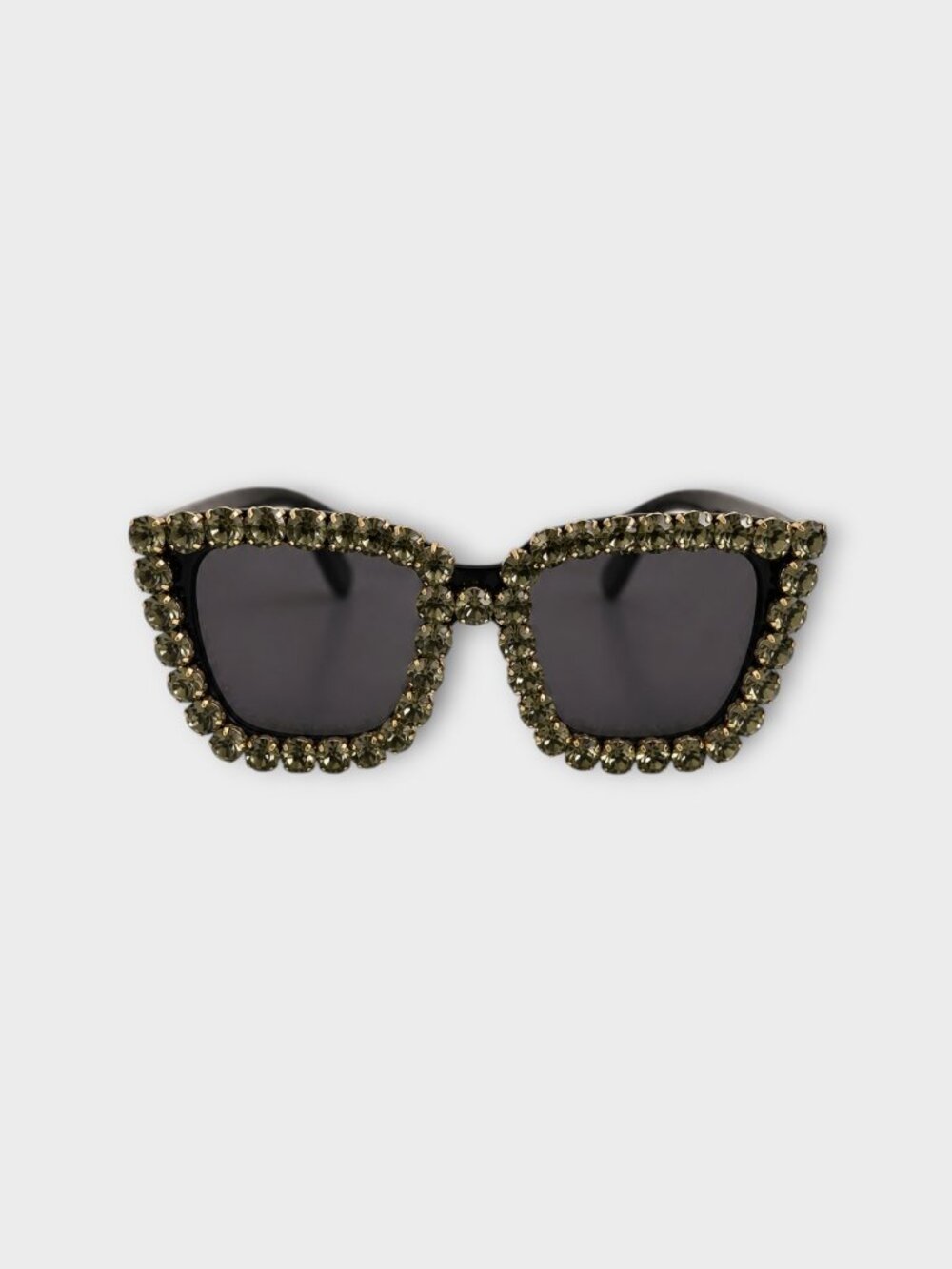 Embellished Black Crystal Cat Eye Sunglasses
